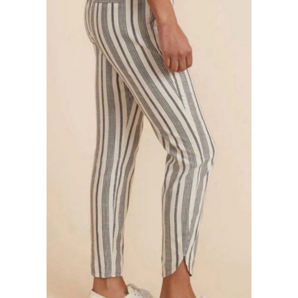 Marine Layer Allison Stripe Pants Crop Black Cream Women’s Medium Resort Beach